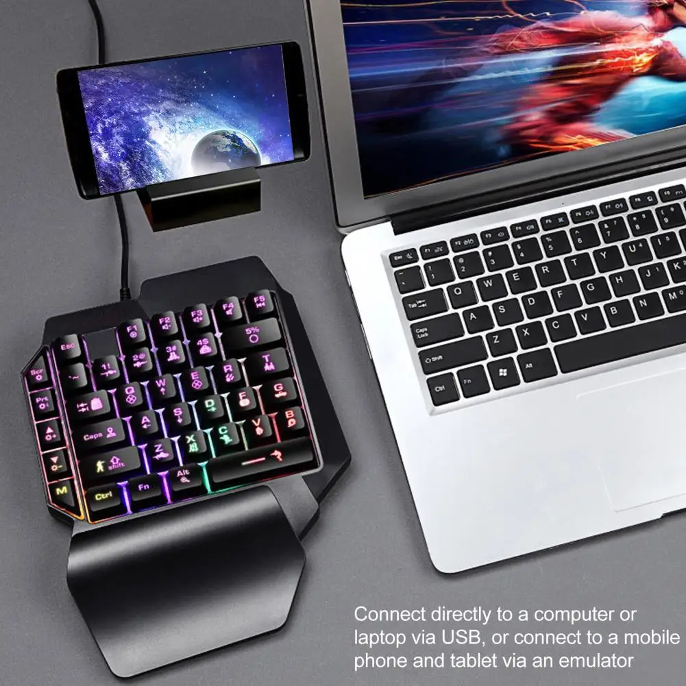 Wired Gaming Keyboard F6 Onehanded Keyboard Compact Wired Gaming