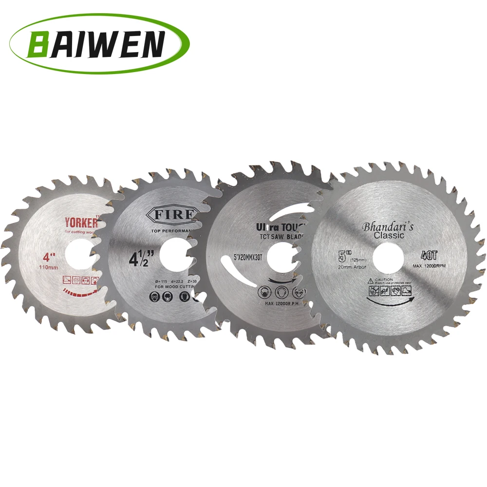 Circular Saw Blade Disc 4/4.5/5inch Wood Cutting Tool Bore Diameter 20mm For Rotary Tool Woodworking