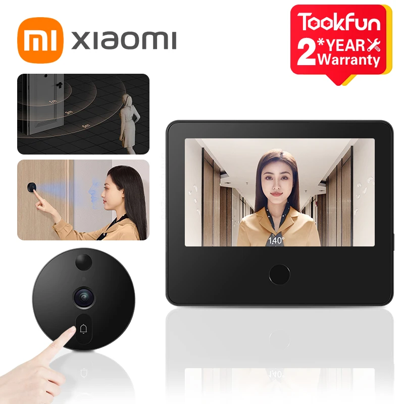 

Новый Xiaomi Smart Cat's Eye 1S Защита для безопасности 5-дюймовый IPS экран видео дверной звонок 1080P камера HD ночное видение Wi-Fi приложение сигнализация