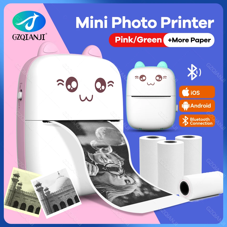 Portable Mini Wireless Thermal Photo Printer Pocket Cute Sticker ...
