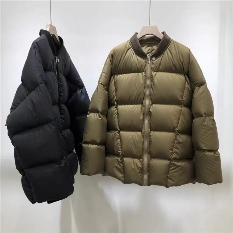 

23 Design Sense Niche Thickened 90 White Duck down Baseball Collar down Jacket Female European Goods Senior Winter Puffer Jacket