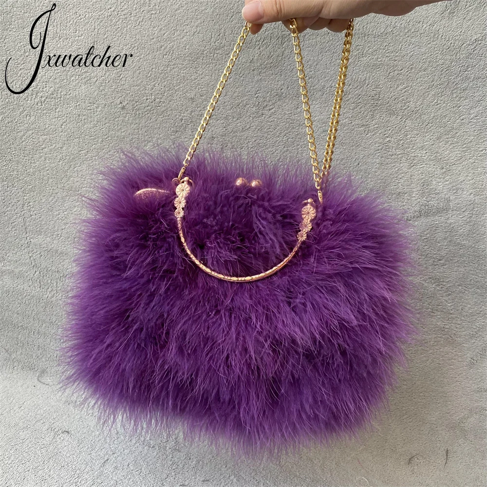 Ladies Bag Fashion Handbags Wedding Bridal Fur Pendant Bag