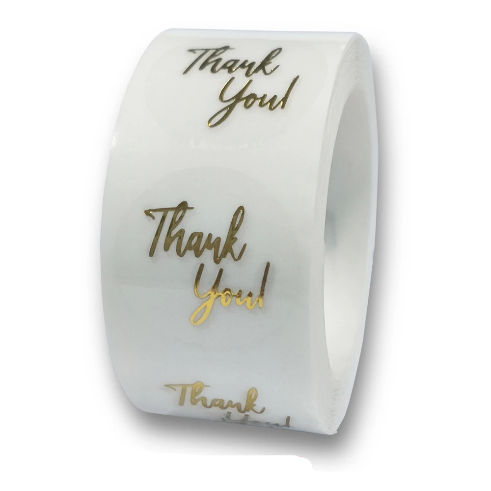 50-500pcs Labels 1inch Clear Gold Foil Thank You Stickers For Wedding Pretty Gift Cards Envelope Sealing Label Stickers thank you stickers decorative labels stickers self adhesive stickers adhesive stickers paper stickers