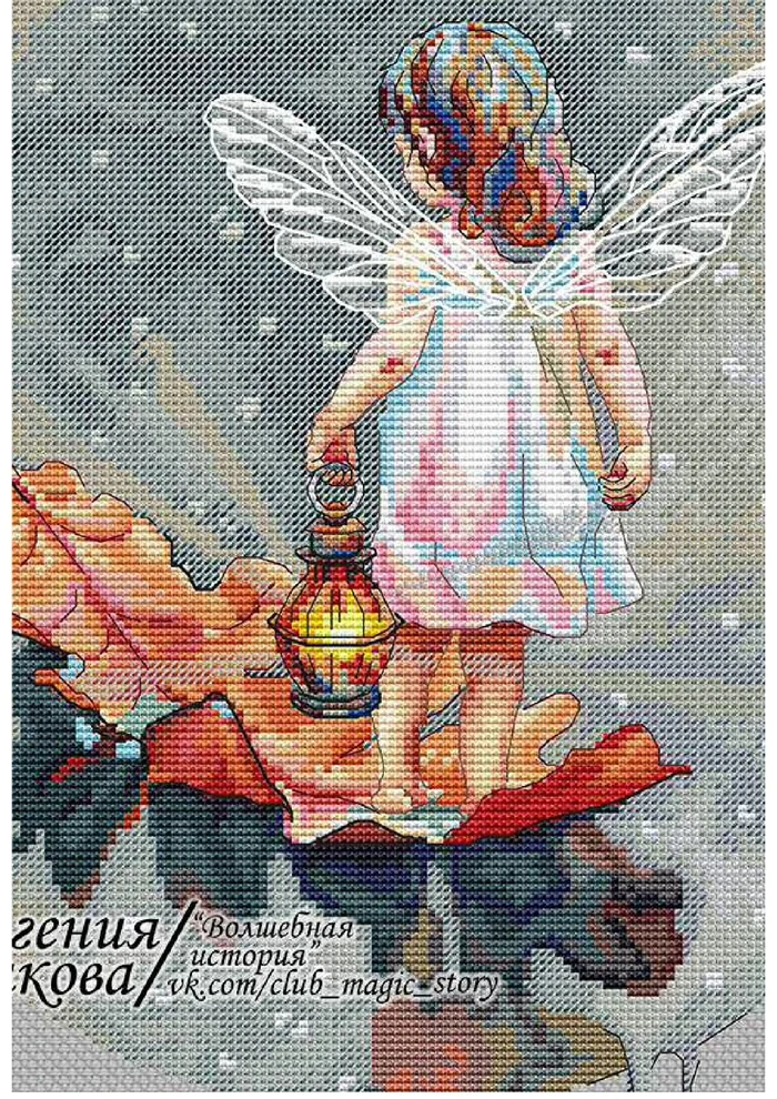 

Top Selling Butterfly Girl with Lantern Embroidery DIY 14CT Unprinted Arts Cross stitch kits Set Cross-Stitching Home Decor