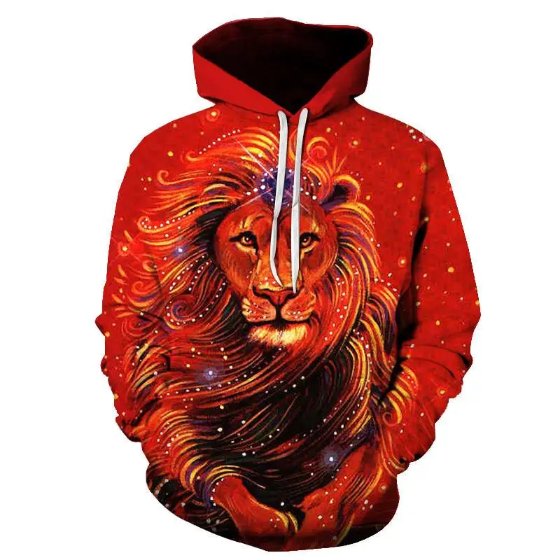 thumbnail image 1 of Sudadera con capucha con estampado 3D de león para hombre, sudadera con capucha para primavera y otoño, sudaderas informales de gran tamaño y holgadas, ropa de calle, 1 of 4