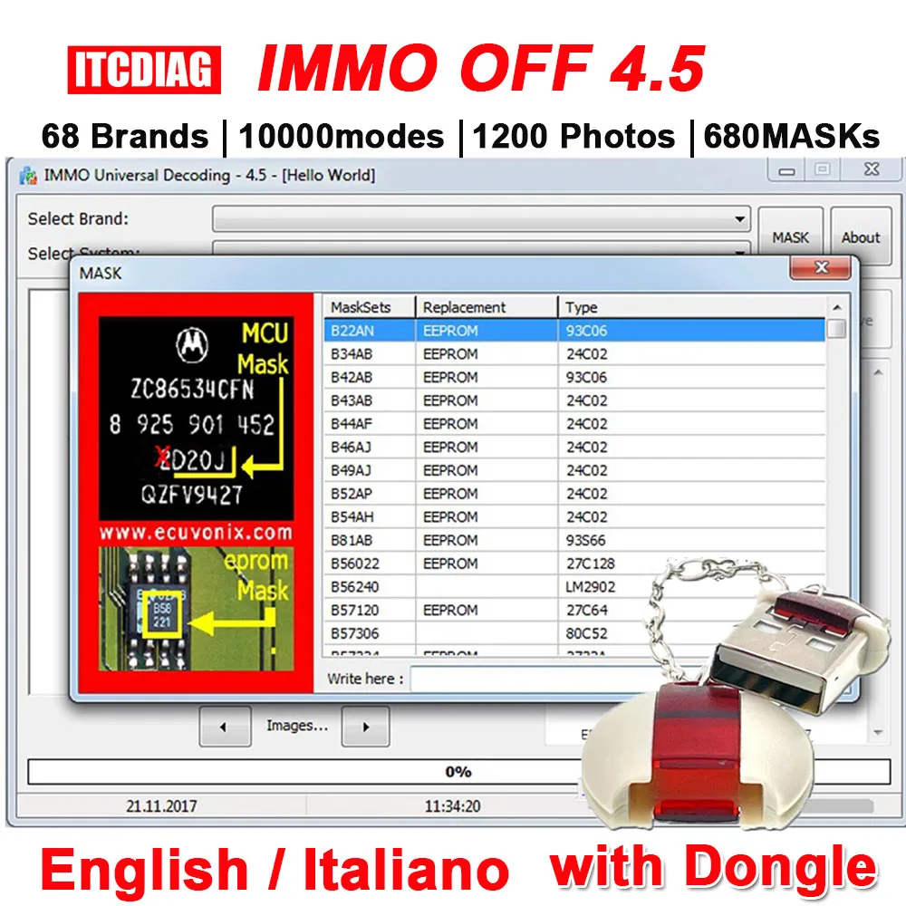 Immo Decodifica Universale 4.5 Edc17/Med17/Mem17 Eeprom Calcolatrice Checksum Immo Off Software Rimuovi Codice Immo Per Edc15C6 Edc15C7