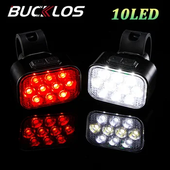 Luce Anteriore e Posteriore per Bicicletta BUCKLOS, Ricaricabile USB, Faro per Bici da Strada, Impermeabile, Luce Posteriore LED per MTB, Lampada per Ciclismo