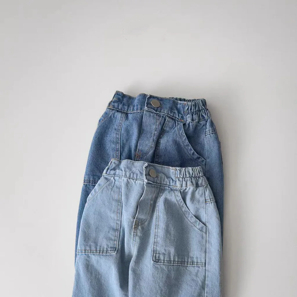Description Picture 4 of item2025 Spring New Baby Casual Pants Kids Jeans For Girls Infant Boy Denim Trousers Toddler Harem Pants Children Clothes