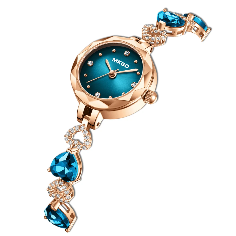 MKGO Women's Watches Rose Gold Bracelet Watch For Woman Luxury Ladies Dress Wristwatch Quartz Stainless Steel Clock Reloj hombre 3