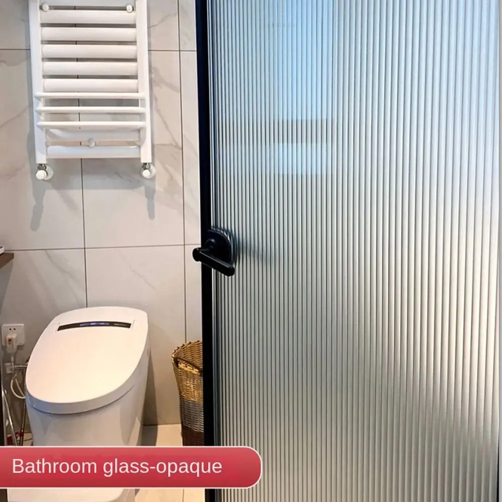 Reeded Glass Window Privacy Film Opaque UV Protection Static Shading Stripe Decorative Window Film Anti-peep