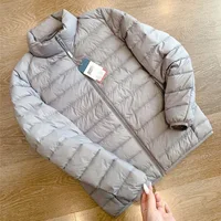 Ultra-Light down Cotton Jaet Men's Autumn Winter Thin Warm Parka Stand Fit Faion Urban Sle Youth Casual Wear