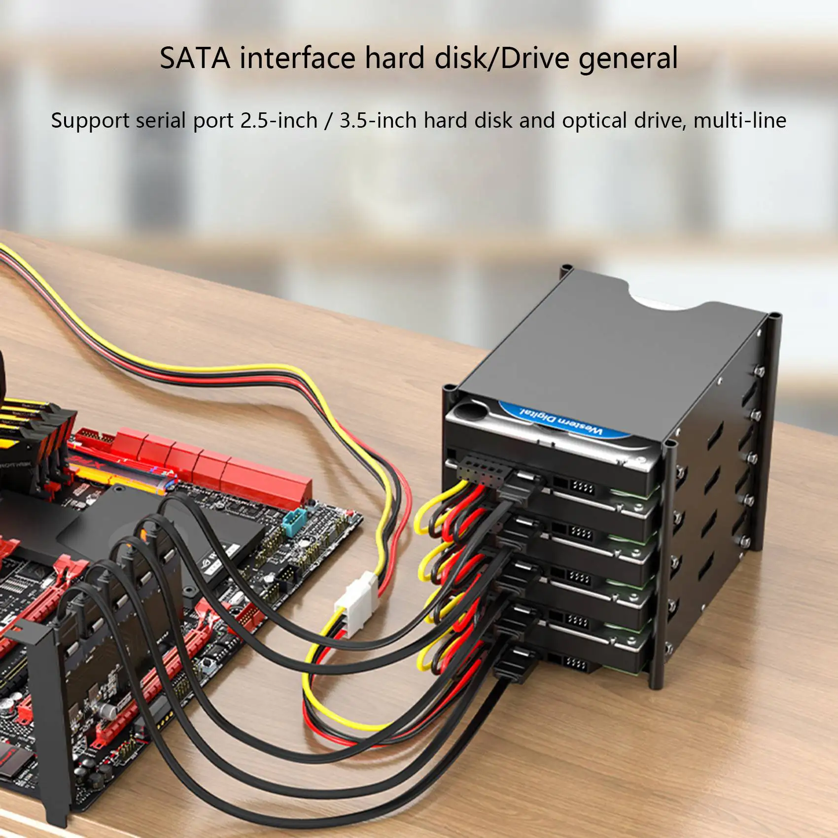 SATA 전원 케이블 분배기 케이블, 1-5 하드 드라이브 디스크 케이블, 4 핀-15 핀 전원 공급 장치 분배기 케이블 코드
