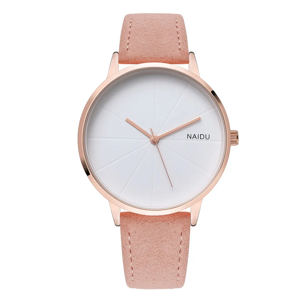 fashion simple pu leather women quartz casual watch 5