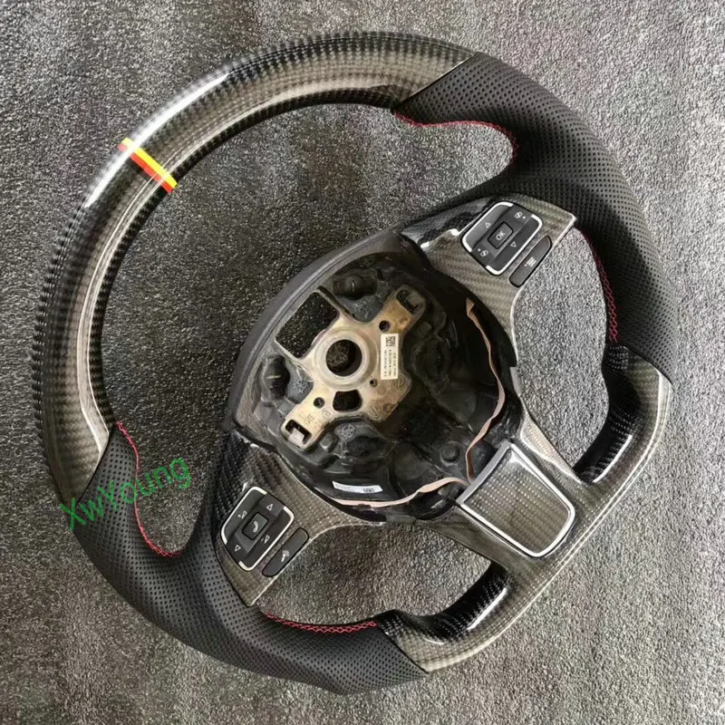 

Для VW Volkswagen Touareg 2011-2018 (без рычага переключения передач без подогрева без вибрации) 100% Настоящее углеродное волокно рулевое колесо