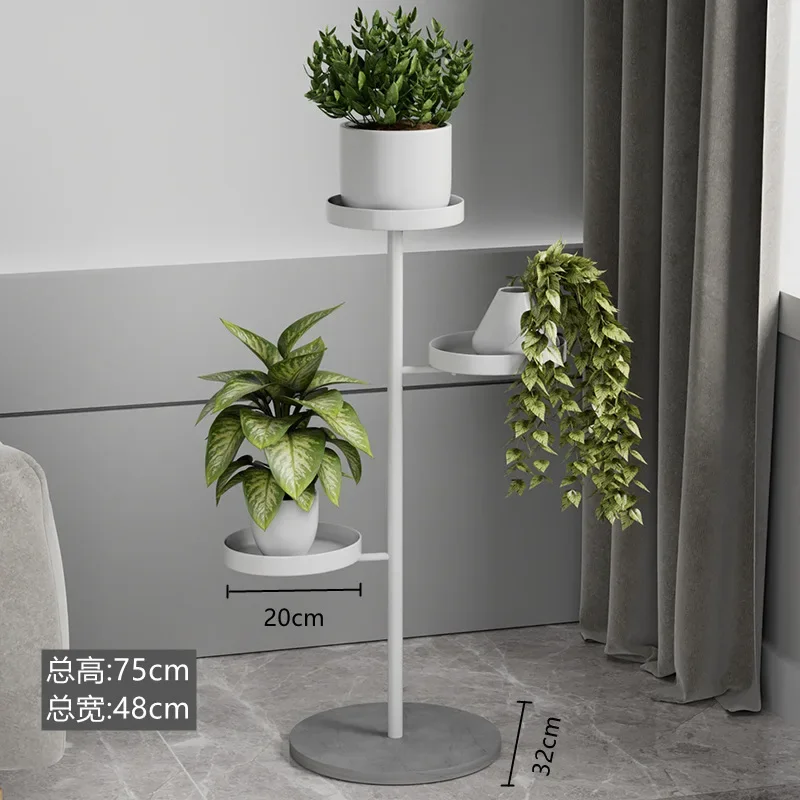 

Simple Iron Stone Plate Flower Stand Living Room Indoor Floor-Standing Balcony Multi-Storey Green Dill Flowerpot Layer Shelf