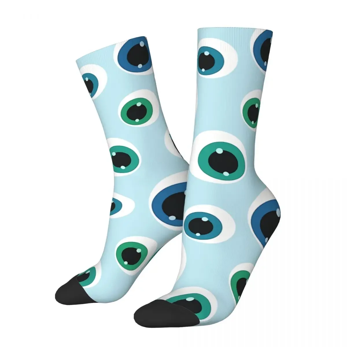 

Funny Crazy Sock for Men Eyeballs Hip Hop Harajuku Alien Seamless Pattern Printed Boys Crew Sock Casual Gift