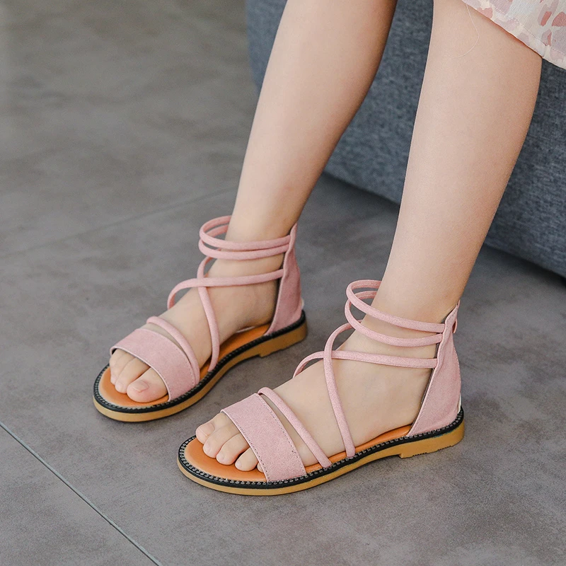 

Сандалии детские летние из мягкой кожи, на плоской подошве