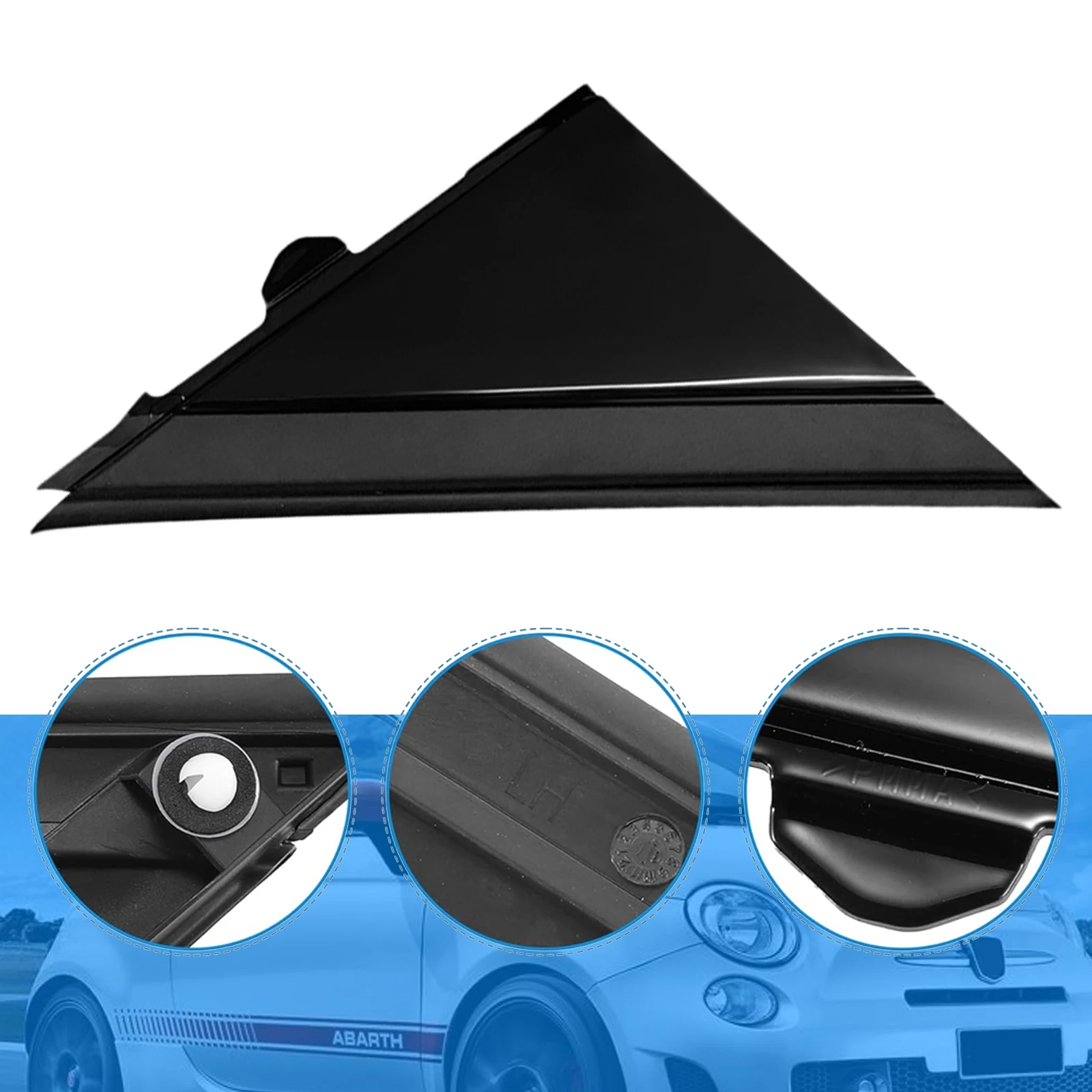 Molding Door Mirror Triangle plate Cover For FIAT 500 2012- Flag Cover Front Window A-pillar Triangle 1SH17KX7AA 1SH16KX7AA