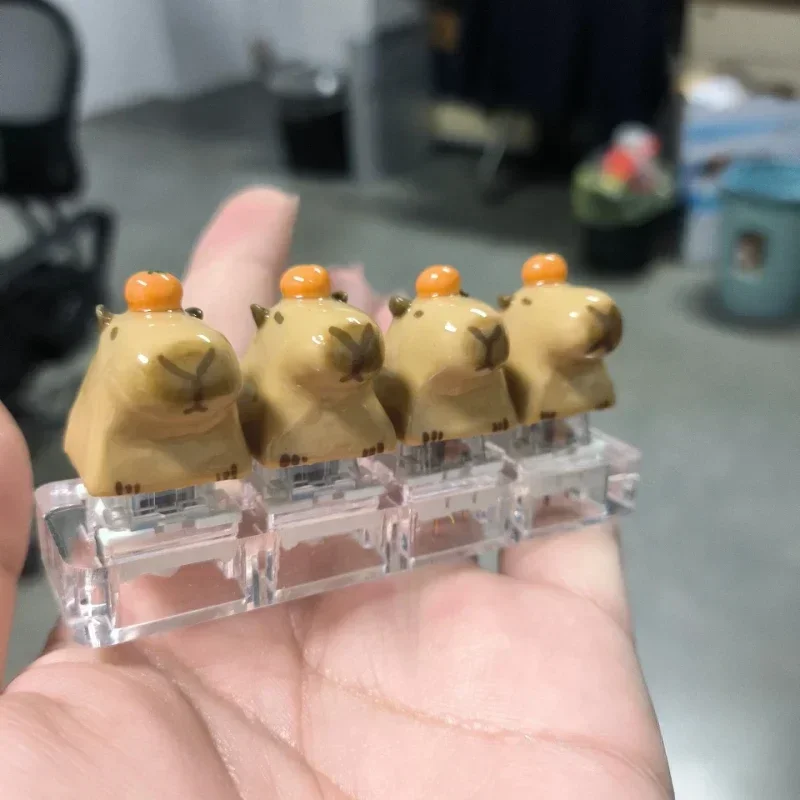 Echome-cute Capybara Keycap Anime Key Cap 3d Resina Cap Teclado Custom Kawaii Acessórios Teclado Mecânico Presente - Imagem 6