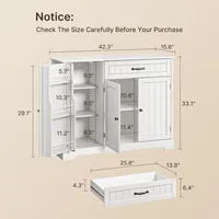 Kitchen Pantry Storage Cabinet with Door,Kitchen Sideboard Buffet Cabinet with Storage Small Coffee Bar Cabinet with Drawer 2