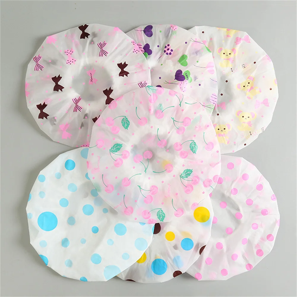 Waterproof Bath Hat Thickened Waterproof And Oil Fume Cap Women Lovely Spa Hair Salon Supplies Shower Cap Bathroom Accessories 4