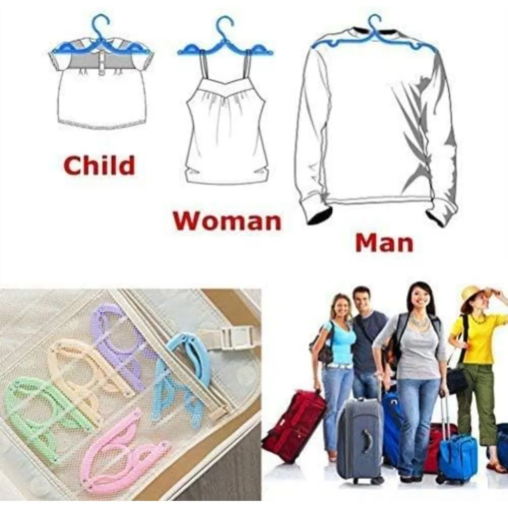 20 Pcs Travel Hangers with 12 Pcs Clips Cruise Ship Essentials Portable Folding Clothes Hangers Travel Accessories Foldable Clot