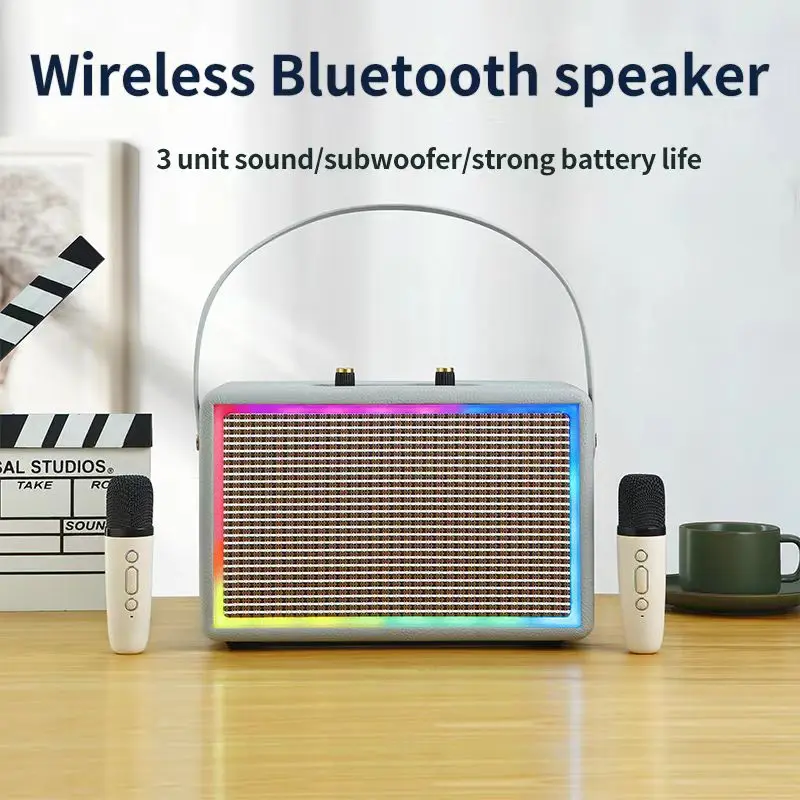 

New Wooden Bluetooth Speaker Portable Wireless Subwoofer High Quality Home karaoke Computer Speaker Music Center Vintage Boombox