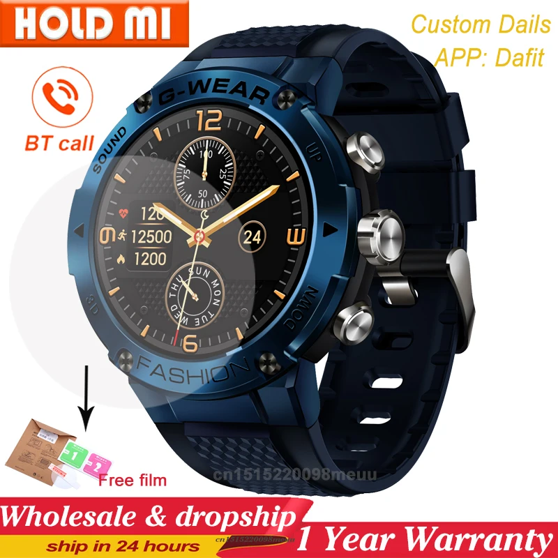 Sports Smart Watch Men BT Phone Call Customize Watch Faces Music Fitness Tracker Super Long Standby Smartwatch Android IOS K28H 