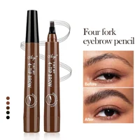 Korean four fork eyebrow pencil waterproof long lasting easy to use for beginners natural look four end design 4