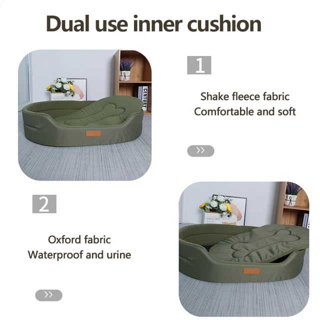 Polar Fleece Dog Bed Waterproof 600D Oxford Cloth and Winter Warm Polar Fleece Double Sided Available Suitable for All Seasons 4