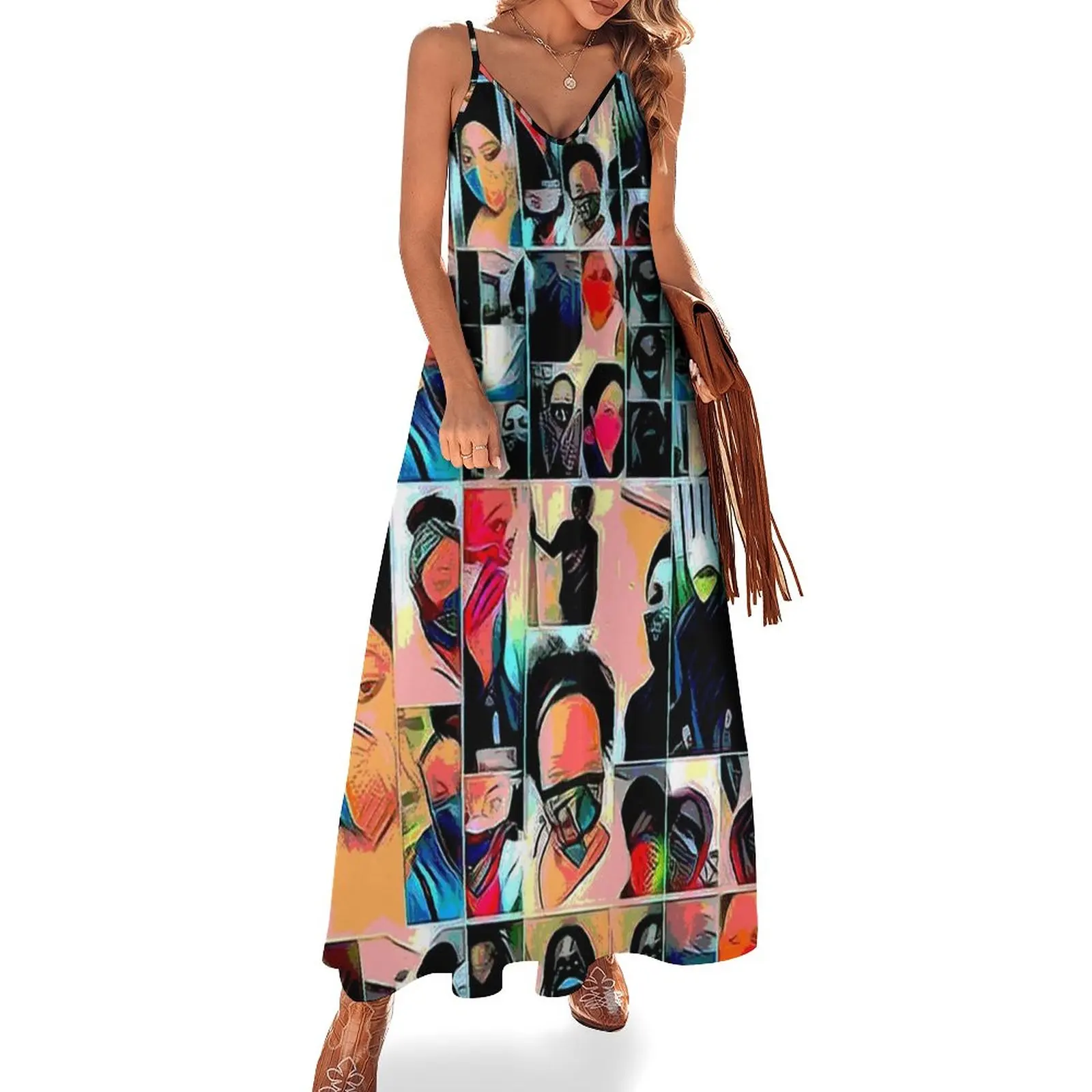 

MASK Sleeveless Dress Woman clothes chic and elegant evening dress Party dresses