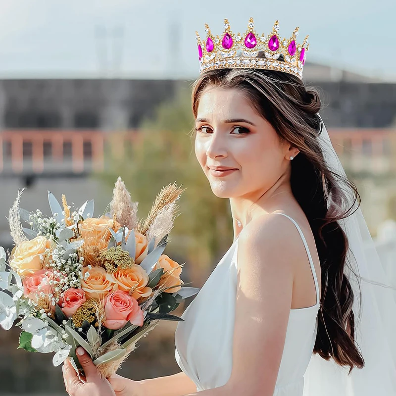 Bridal Crown Colorful Crystal Princess Tiara Wedding Jewelry Head Accessories Women Headpiece jewelry accessories hair accessory hair headdress bridal headwear hair band crown