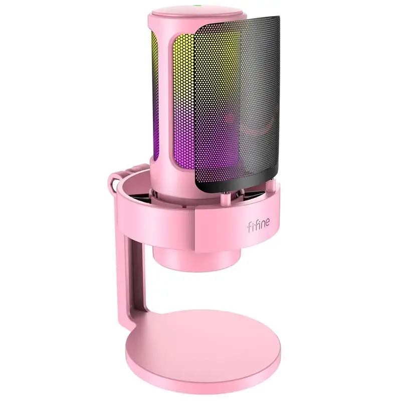 Professional USB microphone for recording and streaming with RGB for computer and Mac