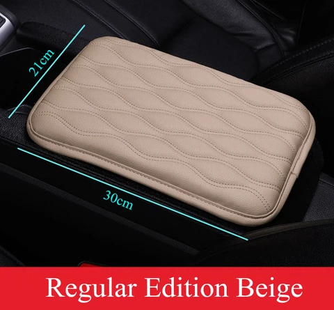 Leather Car Armrest Pad Cover Universal Center Console Wave Embroider Auto Seat Box Protection Cushion Hand Supports