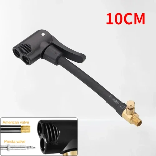 Dual Head Bicycle Pump Nozzle Hose Adapter with Valve Converter