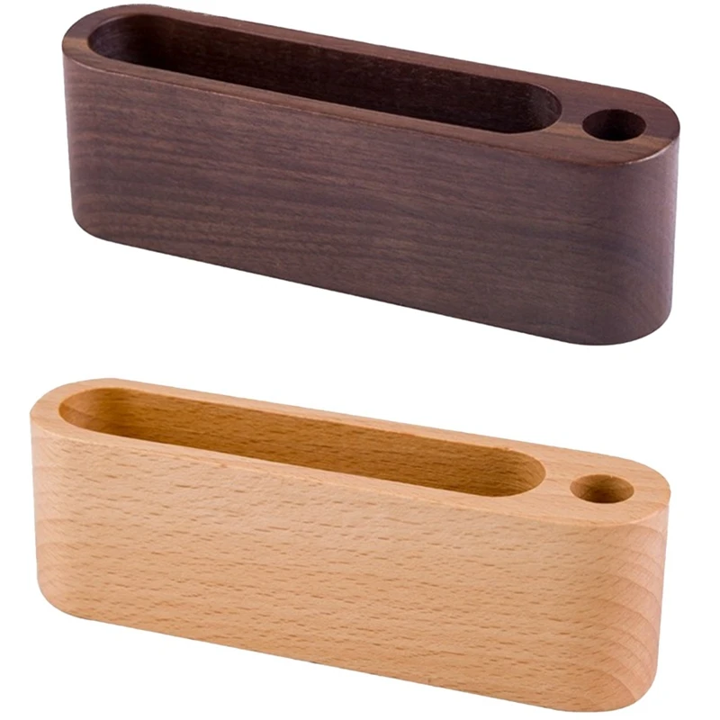 

Solid Wood Business Card Holder Desk Storage Holder Business Card Case With Pen Holder