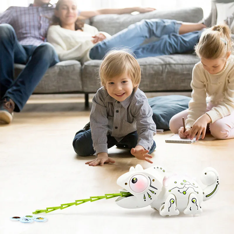 Remote Control Dinosaur Toys Remote Control Pet Toys Chameleon Eating Worm Toy Robot