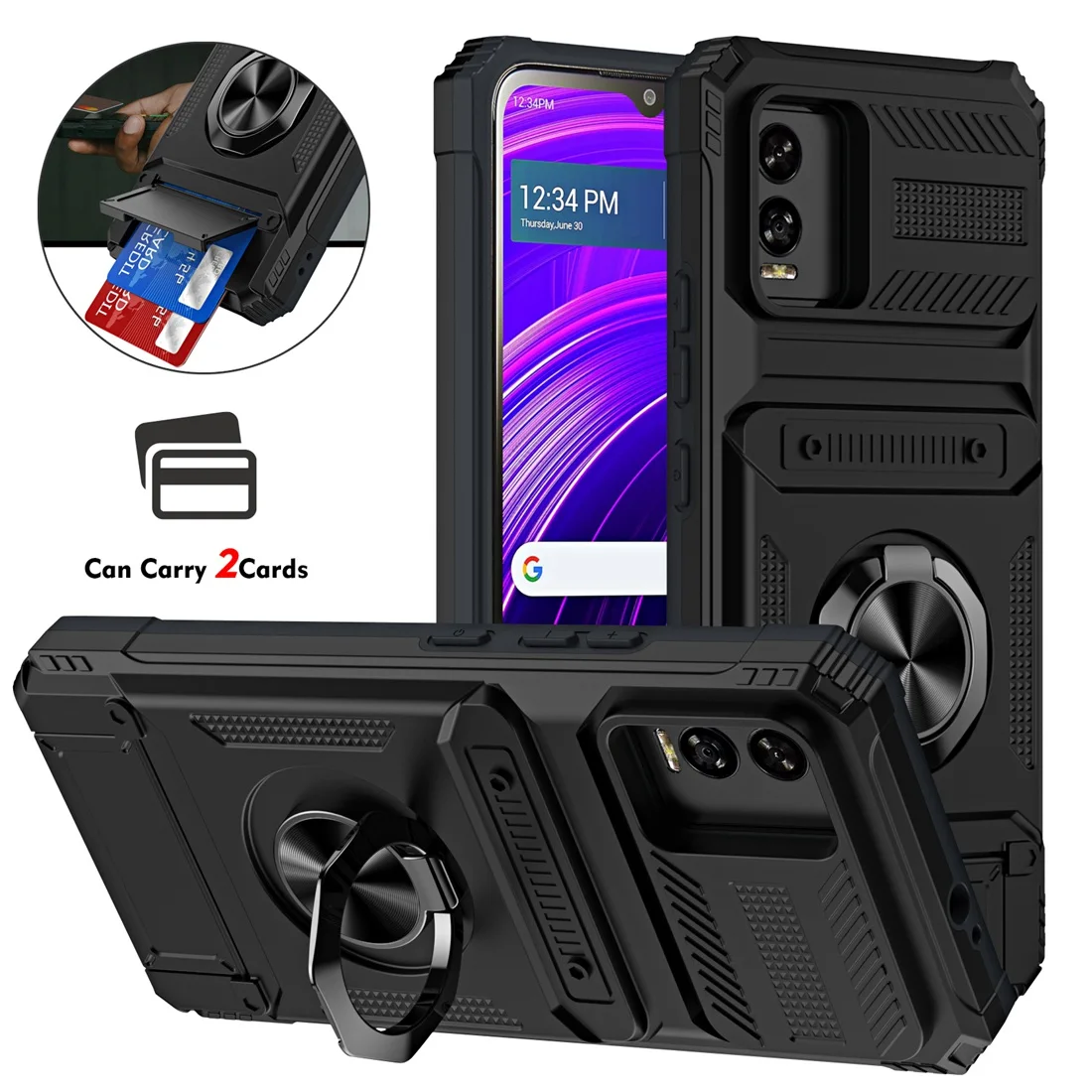 Durable Shockproof Wallet Phone Case with Kickstand and Card Holder - Fits TCL 5G Phones