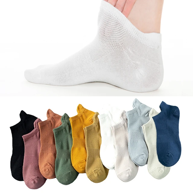 calcetines mujer calcetines tobilleros mujer calcetines cortos Calcetines  de algodón de alta calidad para mujer, finos de corte bajo tobilleros,  informales, sólidos, transpirables, de compresión, 1 par - AliExpress