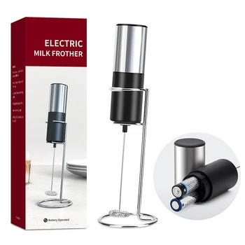 Mini montalatte elettrico portatile schiuma schiuma caffè frullino per le uova agitatore Cappuccino frullatore per alimenti cucina con supporto frusta strumenti 1