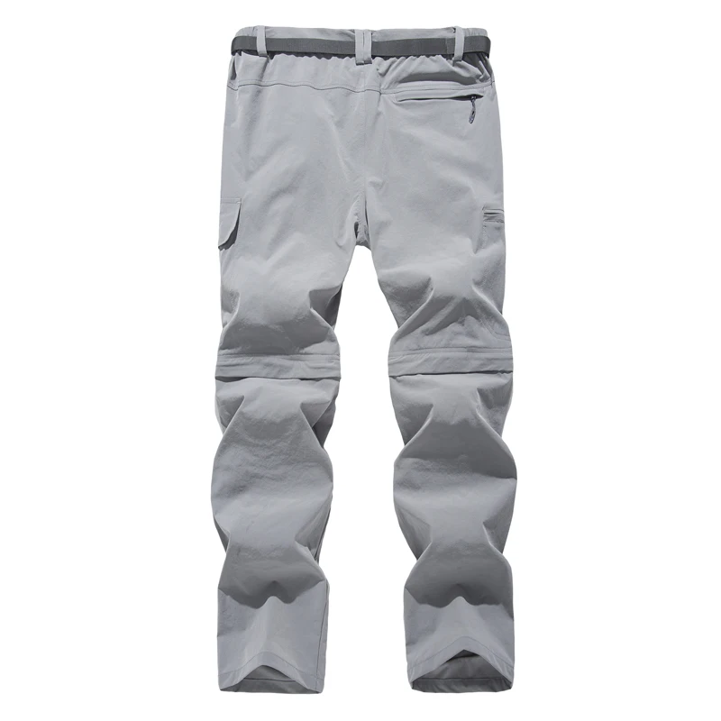 NUONEKO New Elastic Mens Hiking Pants Outdoor Sport Summer Quick Dry Waterproof Detachable Camping Trekking Climbing Cargo Pants
