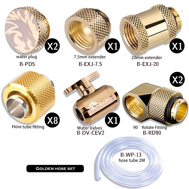 Bykski Kit de Encaixe de Tubo Macio Mangueira pc com Resfriamento por Água od 13 16 mm