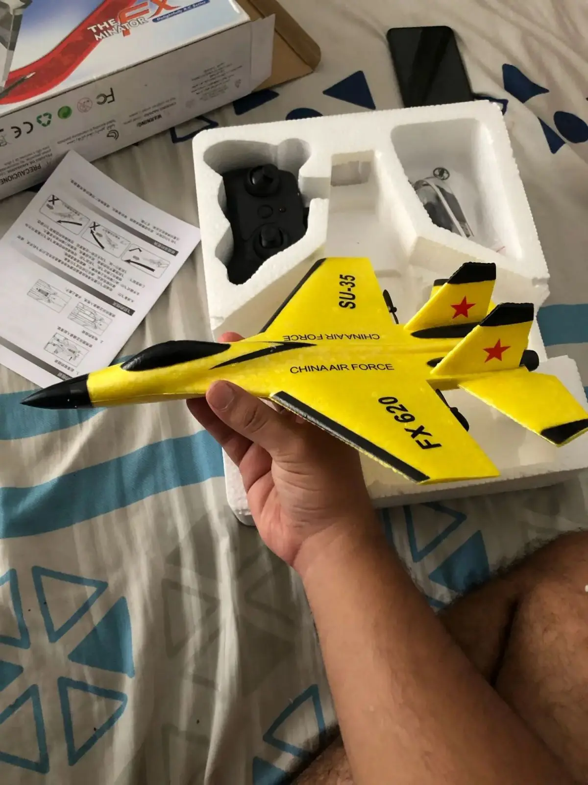 리모컨 비행 모델 글라이더 비행기, SU35 RC 비행기, FX620 FX622, 2.4G, LED 조명, 항공기 폼 장난감, 어린이 선물