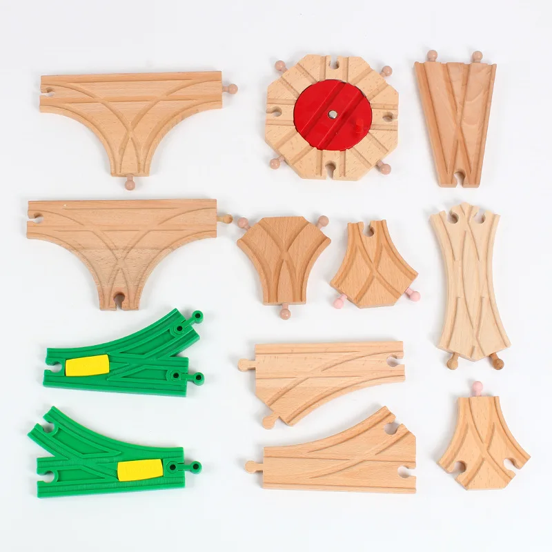 New Wooden Railway Track All Kinds Fork Rail Bifurcation Beech Wood Track Accessories Fit for Thomos Wooden Tracks Toy Kids Gift 5