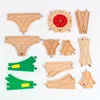 New Wooden Railway Track All Kinds Fork Rail Bifurcation Beech Wood Track Accessories Fit for Thomos Wooden Tracks Toy Kids Gift 5