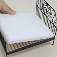 Maison de poupée Miniature 1:12, Simulation d'art en fer, lit Double de Style européen avec literie complète, meubles de chambre à coucher, jouet 4