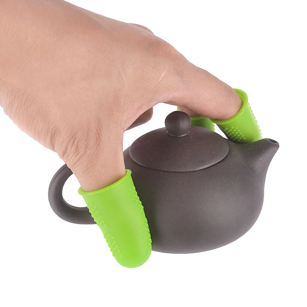 12pcs Silicone Finger Protector Sleeve Cover Anti-cut Heat Resistant Anti-slip Fingers Cover For Cooking Kitchen Tools