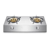 Gas Double Stove Desktop Nine-chamber Fierce Fire Stove Old-fashioned Stainless Steel Double Stove Liquefied / Natural Gas 1