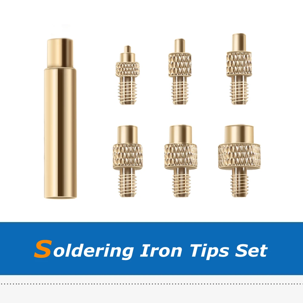 

Soldering Iron Heat Insert Nut Tip M2/M3/M4/M5/M6/M8 Brass Thread Embedded Kit Model Tool Set for 3D Printer Parts