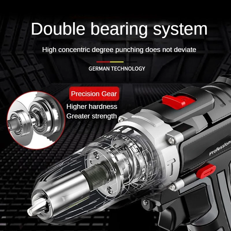 16.8V cordless impact drill 650W high-power electric drill lithium battery dual speed 150 torque electric screwdriver power tool 2